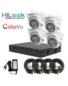 5MP, 4x ColorVu Turret Camera kit, P&P leads & PSU inc, HiLook by Hikvision