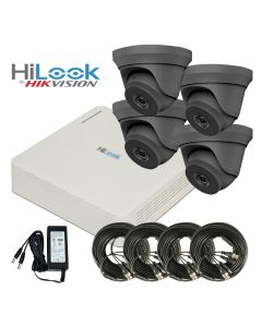 2MP, 4x Grey Turret Camera kit, P&P leads & PSU inc, HiLook by Hikvision