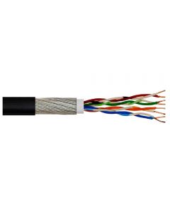 CAT5E, Steel Wire Armoured(SWA), Full Copper UTP Cable, Cut Lengths, Black