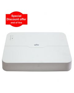 8ch, NVR, 8x PoE built-in, 4TB HDD fitted, up to 5MP Camera support (Uniview clearance, special offer)