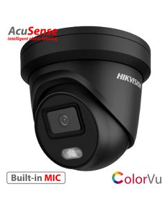 4MP, Black, 2.8mm lens, ColorVu (white light LED), Acusense, Turret, built-in MIC