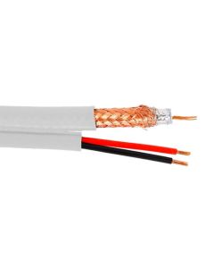 RG59+2-Core, Coax with power pair, 100m coil, White