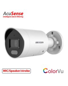 4MP, 2.8mm lens, ColorVu (white light LED), Acusense, Bullet IP Camera, MIC/Speaker(2-way audio), Strobe