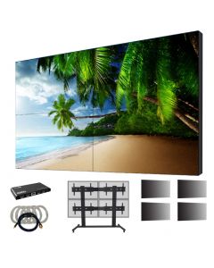 40 inch TV Wall, complete 4 panel system, inc mobile mount on casters & accessories