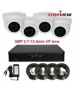 5MP, 4x Starlight Turret Camera kit, P&P leads & PSU inc, UNV, (half price end of line special offer)