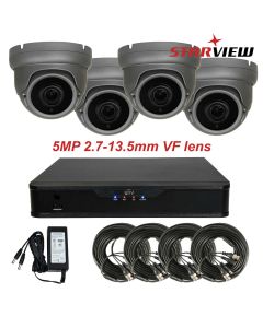 5MP, 4x Starlight grey Turret Camera kit, P&P leads & PSU inc, UNV, (half price end of line special offer)