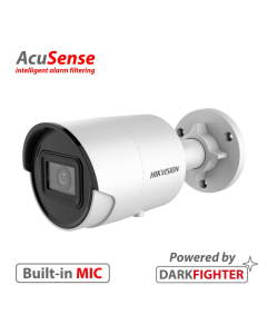 4MP, 2.8mm lens, 40m IR, Darkfighter, AcuSense, Bullet IP Camera, Built-in MIC