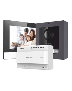 Hikvision 2-wire Video intercom Bundle, Door station, 7" indoor LCD & Distributer