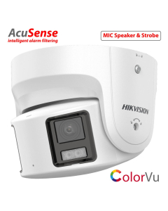 8MP 180deg Dual lens ColourVu, AcuSense, turret MIC/sounder