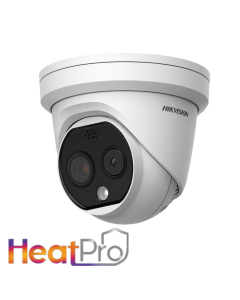 Hikvision 2.1mm fixed lens HeatPro thermal network turret camera with built in Thermal Bi-spectrum