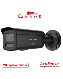 Hikvision 8MP, 2.8mm Smart Hybrid IR+White light ColorVu Large Bullet, BLACK