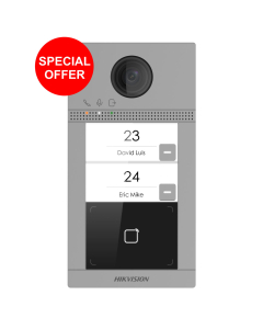 Hikvision, Flush Mounting, 2 Button, with Built-in PROX. reader, IP Video intercom villa door station
