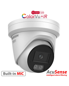 8MP, 2.8mm Smart Hybrid IR+White light ColorVu Turret, dual Mic, anti-corrosion