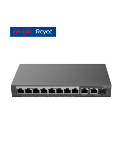 Ruijie-Reyee, 10-PORT GIGABIT POE SWITCH, 8 POE/POE+ GIGABIT RJ45 PORTS W/ 1 GIGABIT RJ45/1 COMBO SFP