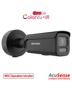 Hikvision DS-2CD2687G3-LIZS2UY/SL (2.8-12mm) 8MP Varifocal Bullet Camera ColorVu Siren Mic Speaker, Black