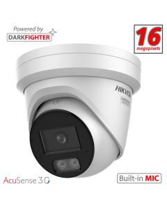 Hikvision DS-2CD23166G3-I2UY(2.8mm) 16MP, 2.8mm lens, 30m IR, AcuSense-3, Turret IP Camera, Built-in Dual MIC